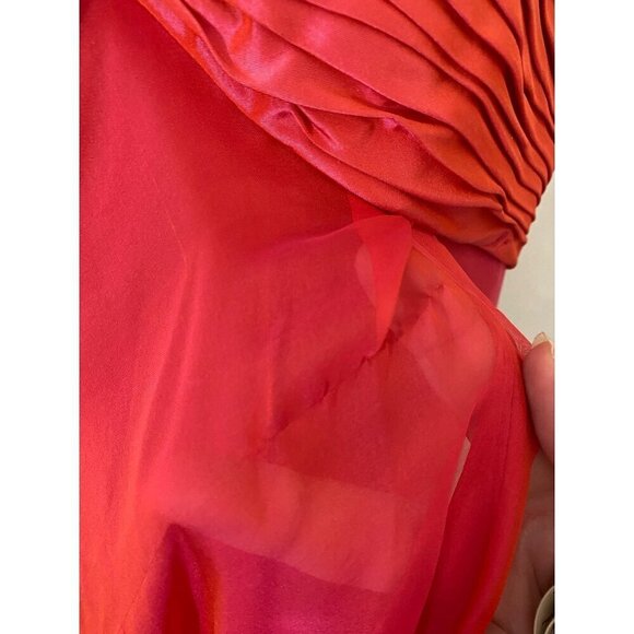 Teri Jon By Ricki Freeman Women's Red Silk Cocktail Dress - 8 - Picture 2 of 16